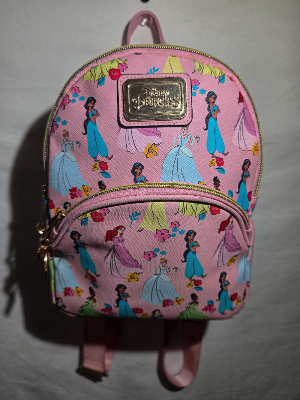 Disney Princess mini backpack pink faux leather bag purse Dupe
